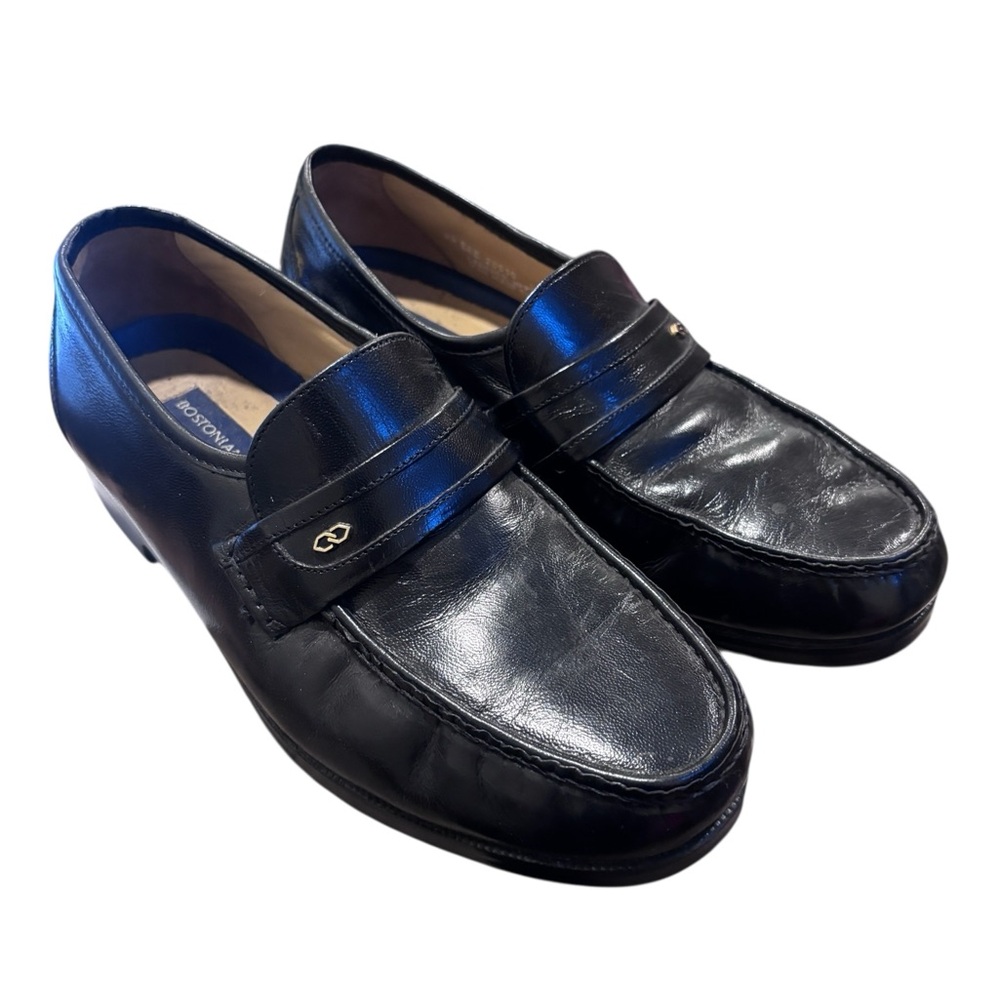 Bostonian Stockbridge Black Leather Loafers Men’s Classic Dress Shoes Slip On